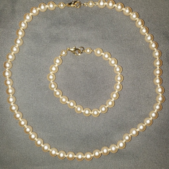 Vintage necklace and bracelet pearl set - Picture 1 of 1
